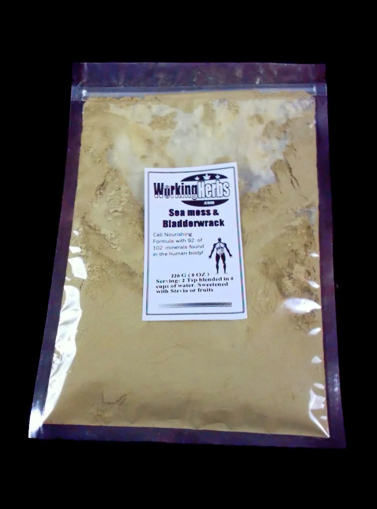 (Dr Sebi inspired)100% Natural Sea Moss/Irish Moss And Bladderwrack-No Metal 8 oz pouch