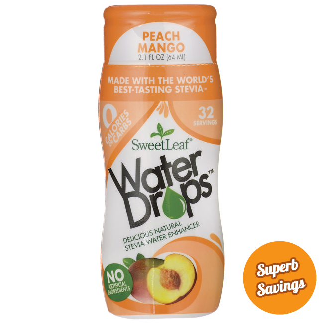 SweetLeaf Water Drops Stevia Water Enhancer Peach Mango